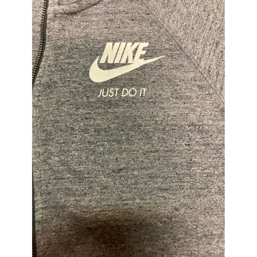 Nike Mens‎ Just Do It Full Zip Hoodie Heather Grey Sportswear Sweatshirt 1X